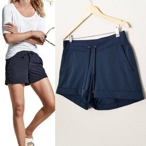 Athleta Midtown Cuffed Short Size 10 Navy Blue 4" Inseam Comfort Stretch Active